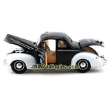 Maisto Special Edition Series 1:18 Scale Die Cast Car - Black White Police Coupe 1939 FORD DELUXE with Base (Dimension: 9-1/2" x 3-1/2" x 3-1/2")