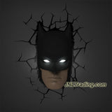 3DLightFX DC Comics Series Battery Operated 10 Inch Tall 3D Deco Night Light - BATMAN with Light Up LED Bulbs and Crack Sticker