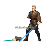 Hasbro Year 2002 Star Wars Collection 1 "Attack of the Clones" Series 4 Inch Tall Action Figure #22 - Hangar Duel ANAKIN SKYWALKER with Green and Blue Lightsabers