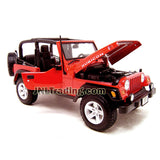 Maisto Special Edition Series 1:18 Scale Die Cast Car - Red Compact SUV JEEP WRANGLER RUBICON (Dimension: 8" x 3-1/2" x 3-1/2")