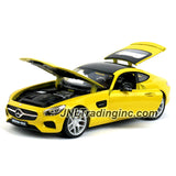 Maisto Special Edition Series 1:18 Scale Die Cast Car - Yellow Sports Coupe MERCEDES BENZ AMG GT with Display Base (Dimension: 9-1/2" x 4" x 2-1/2")