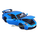 Maisto Special Edition Series 1:18 Scale Die Cast Car Set - Blue Sports Coupe PORSCHE 911 GT3 with Spoiler and Display Base