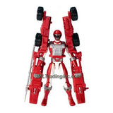 Bandai Year 2006 Power Rangers Operation Overdrive Series 5-1/2 Inch Tall Action Figure Set - RED BATTLIZED POWER RANGER with Blaster and Spear Plus Battle Gear that Transforms into a Vehicle