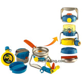 Year 2007 Nickelodeon Go Diego Go! 7-in-1 CAMP RESCUE KIT w/ Grill, Lantern, Canteen, Plate, Frying Pan & 3-in-1 Utility Tool with Spoon, Knife & Fork