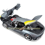 Maisto Special Edition Series 1:18 Scale Die Cast Set - Silver Single Seat Sports Car FERRARI MONZA SP1 with Display Base