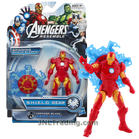 Marvel Year 2013 Avengers Assemble S.H.I.E.L.D. Gear Series 4 Inch Tall Action Figure - TORNADO BLADE IRON MAN with Shield Blade
