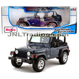 Maisto Special Edition Series 1:18 Scale Die Cast Car - Dark Blue Sports Utility Vehicle JEEP WRANGLER RUBICON (Dim: 8" x 3-1/2" x 3-1/2")