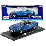 Maisto Special Edition Series 1:18 Scale Die Cast Car - Metallic Blue Classic Sports Coupe 1971 NISSAN DATSUN 240Z w/ Display Base (Dimension: 9" x 3-1/2" x 2-1/2")