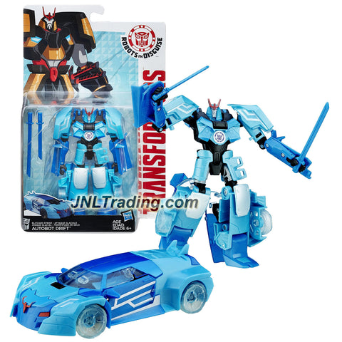 Hasbro Year 2015 Transformers Robots in Disguise Warrior Class 5-1/2" Tall Figure - Blizzard Strike AUTOBOT DRIFT with Swords (Vehicle: Sports Car)