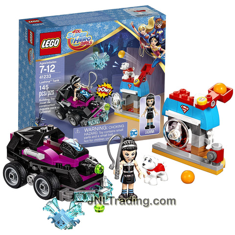 Year 2017 Lego DC Super Hero Girls Series Set #41233 - LASHINA TANK with Cage, Confused Kryptomite Plus Krypto and Lashina Minifigure (145 Pcs)