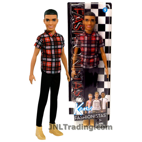 Barbie Year 2016 Fashionistas Series 12 Inch Doll - African American KEN FNH41 in Plaid on Point Shirt and Black Pants