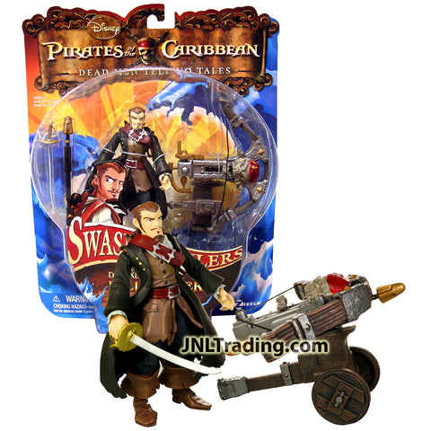 Year 2008 Pirates of the Caribbean Dead Men Tell No Tales Swashbucklers 5 Inch Tall Figure - Deluxe WILL TURNER with Crossbow Ballista and Sword