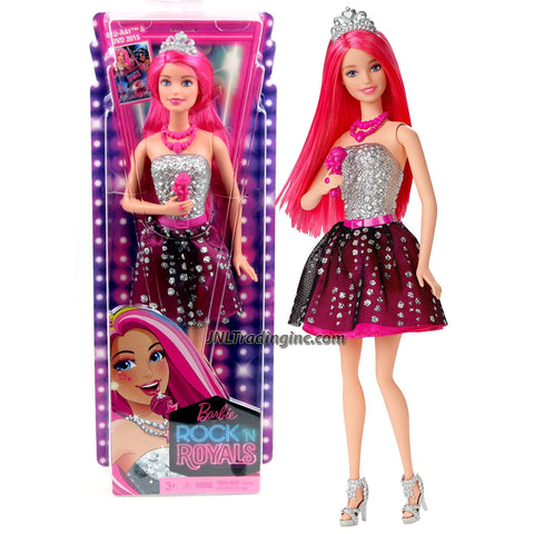 Mattel Year 2014 Barbie Rock'N Royals Series 12 Inch Doll Set - Lead Singer PRINCESS COURTNEY (CKB66) with Microphone, Necklace and Tiara