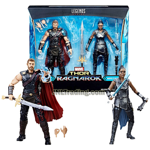 Marvel Legends Year 2017 Thor Ragnarok Series 2 Pack 6 Inch Tall Figure - THOR with Extra Pair of Hand, Energy Spark and Sword Plus VALKYRIE with Sword and Sheath