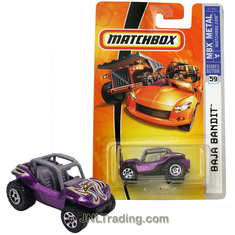 Matchbox Year 2007 MBX Metal Ready For Action Series 1:64 Scale Die Cast Metal Car #59 - Metallic Purple Off-Road All Terrain ATV BAJA BANDIT K7492