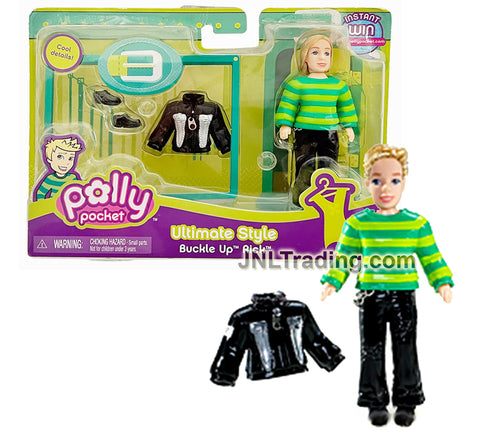 Year 2007 Polly Pocket Ultimate Style 4 Inch Doll - BUCKLE UP RICK with Jacket and Shoes