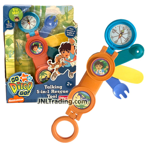 Year 2006 Nickelodeon Go Diego Go! Series Talking 5-in-1 Rescue Tool with Compass, Otoscope, Tongue Depressor, Spork and Magnifying Glass