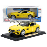 Maisto Special Edition Series 1:18 Scale Die Cast Car - Yellow Sports Coupe MERCEDES BENZ AMG GT with Display Base (Dimension: 9-1/2" x 4" x 2-1/2")