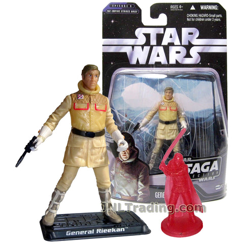 Star Wars Year 2006 The Saga Collection Episode V The Empire Strikes Back Series 4 Inch Tall Figure - GENERAL RIEEKAN with Blaster, Display Base and Exclusive ANAKIN SKYWALKER Hologram Figure