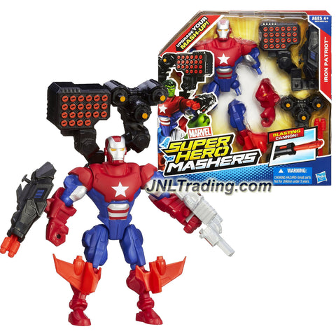 Hasbro Year 2013 Marvel Super Hero Mashers Upgrade Your Mash-Up Series 6" Tall Figure - IRON PATRIOT with Missile Launcher & Shoulder Mounted Weapon