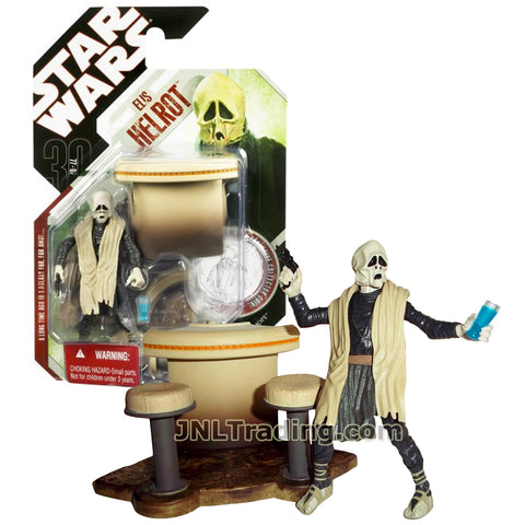 Star Wars Year 2007 A New Hope 30 Year Anniversary Series 4-1/2 Inch Tall Figure - ELIS HELROT with Blaster, Tavern Table, Glass and Exclusive Collector Coin!