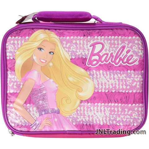 Thermos Mattel Pink Sparkle Jewel Barbie Soft Insulated Lunch Bag Box Tote PVC Free