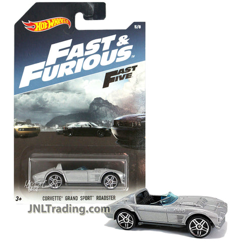 Year 2016 Hot Wheels Fast & Furious Five Series 1:64 Scale Die Cast Car 5/8 - Silver CORVETTE GRAND SPORT ROADSTER