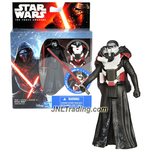 Hasbro Year 2015 Star Wars The Force Awakens Armor Up Series 4-1/2 Inch Tall Action Figure - KYLO REN (B3888) with Red Lightsaber and Removable Armor