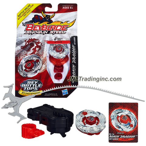 Hasbro Year 2013 Beyblade Shogun Steel Bey Battle Tops with Synchrome Technology -Attack LW160BSF SS-16 RONIN DRAGOON with Shogun Face Bolt, Dragoon Warrior Wheel, Ronin Element Wheel, LW160 Spin Track, BSF Performance Tip and Ripcord Launcher Plus Online Code