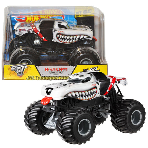 Hot Wheels Year 2014 Monster Jam 1:24 Scale Die Cast Official Monster Truck Series #BGH28 - Feld Motor Sports MONSTER MUTT DALMATIAN with Monster Tires, Working Suspension and 4 Wheel Steering (Dimension - 7" L x 5-1/2" W x 4-1/2" H)