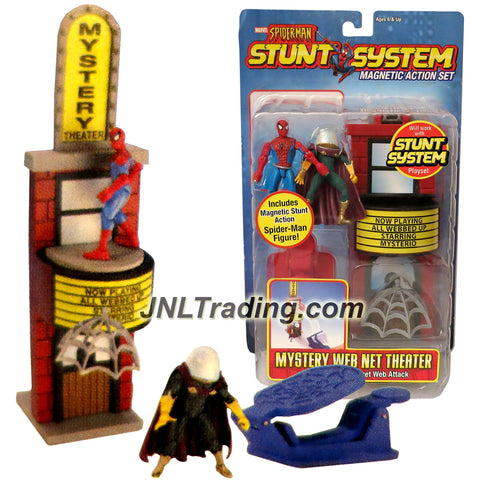 ToyBiz Year 2005 Marvel Spider-Man Stunt System Magnetic Action 3 Inch Tall Figure - MYSTERY WEB NET THEATER with Spider-Man, Mysterio and Secret Web Attack