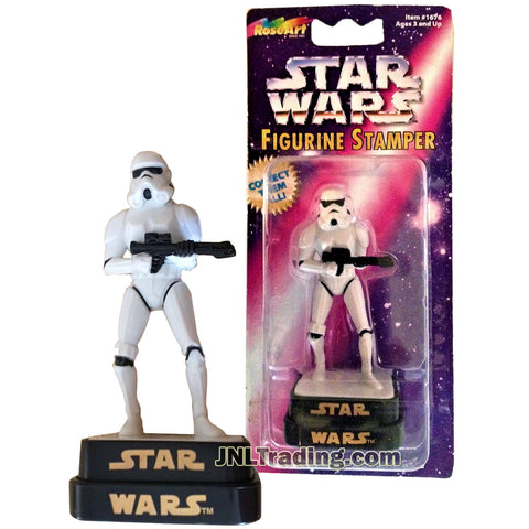 Star Wars Year 1997 Figurine Stamper Series 2 Inch Tall Figure - STORMTROOPER with Ink Pad in Base