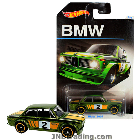 Hot Wheels Year 2015 BMW Series 1:64 Scale Die Cast Car Set 1/8 - Green Color Classic Luxury Coupe BMW 2002 DJM83