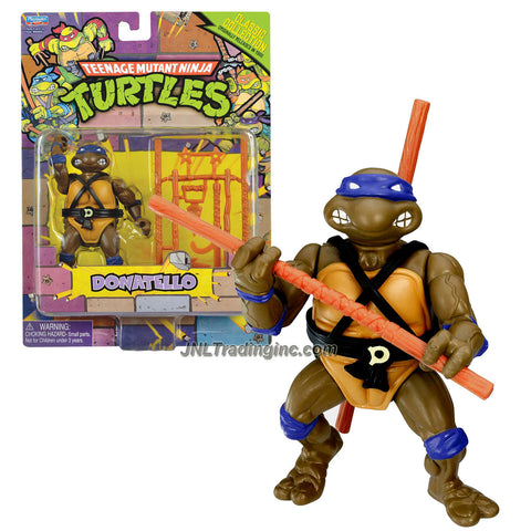 Playmates Year 2013 Teenage Mutant Ninja Turtles TMNT "1988 Classic Collection Reproduction" Series 5 Inch Tall Action Figure - DONATELLO with 2 Bo Staff, Ninja Stars, Hook Sword Plus More Weapon Accessories