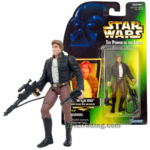Star Wars Year 1997 Power of The Force Series 4 Inch Tall Figure - BESPIN HAN SOLO with Heavy Assault Rifle and Blaster