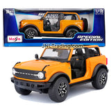 Maisto Special Edition Series 1:18 Scale Die Cast Car Set - Gold Yellow Sport Utility Vehicle SUV 2021 FORD BRONCO BADLANDS