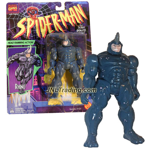Toy Biz Year 1994 Spider-Man Animated Series 5 Inch Tall Action Figure - RHINO with Head Ramming Action