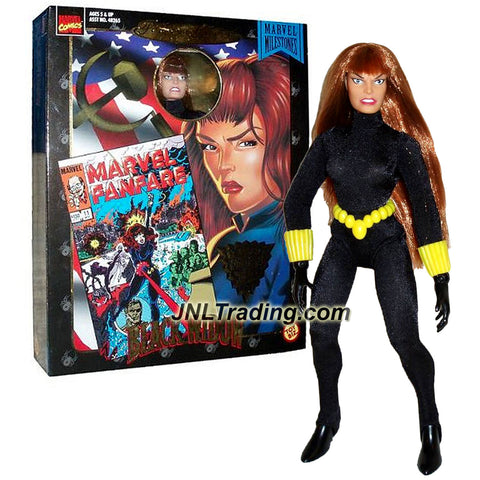 ToyBiz Year 1998 Marvel Comics Famous Cover Series 8 Inch Tall Ultra Poseable Action Figure - BLACK WIDOW with Authentic Fabric Costume
