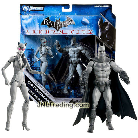 Year 2011 DC Universe Batman Arkham City Series Legacy Edition 2 Pack 7 Inch Tall Action Figure Set - CATWOMAN with Whip and BATMAN