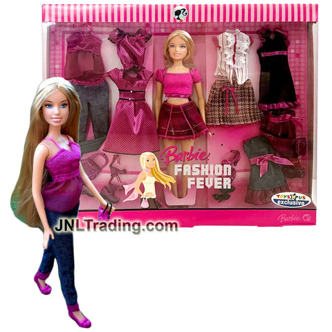 Year 2007 Barbie Fashion Fever Series 11 Inch Doll Set - Caucasian Model SUMMER L2591 with Extra Purse, Outfits and Shoes