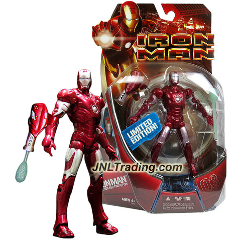 Hasbro Year 2007 Iron Man Series 1 Movie 6 Inch Tall Figure - Repulsor Red Prototype IRON MAN with Detachable Repulsor Blast Launcher