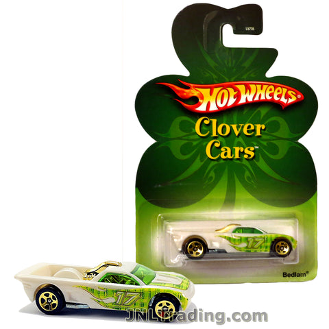 Hot Wheels Year 2006 Clover Cars Series 1:64 Scale Die Cast Car  - White Color #17 Pick-Up Truck BEDLAM with Green Flame Deco L5735