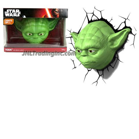 3DLightFX Star Wars Series Battery Operated 3D Deco Night Light : YODA Head with Light Up LED Bulbs