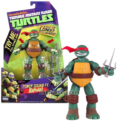 Year 2013 Teenage Mutant Ninja Turtles TMNT Power Sound FX Series 6 Inch Tall Electronic Figure - RAPHAEL with Battle Sounds amd Twin Sai