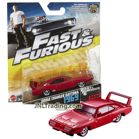 Year 2016 Fast & Furious 6 Series 1:55 Scale Die Cast Car Set 29/32 - Red Muscle Car 1969 DODGE CHARGER DAYTONA