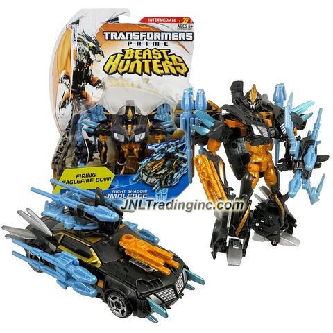 Hasbro Year 2013 Transformers Prime "Beast Hunters" Series Deluxe Class 6 Inch Tall Robot Action Figure - #015 Autobot NIGHT SHADOW BUMBLEBEE with Eagleshot Bow and 6 Arrow Missiles (Vehicle Mode: Sports Car)