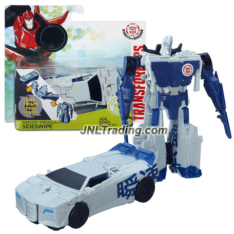 Hasbro Year 2015 Transformers Robots in Disguise Animation One Step Changer 5 Inch Tall Figure - Blizzard Strike SIDESWIPE (Vehicle Mode: Sports Car)