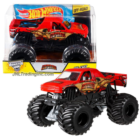 Hot Wheels Year 2014 Monster Jam 1:24 Scale Die Cast Metal Body Official Monster Truck Series #BGH39 - DESPERADO with Monster Tires, Working Suspension and 4 Wheel Steering (Dimension : 7" L x 5-1/2" W x 4-1/2" H)