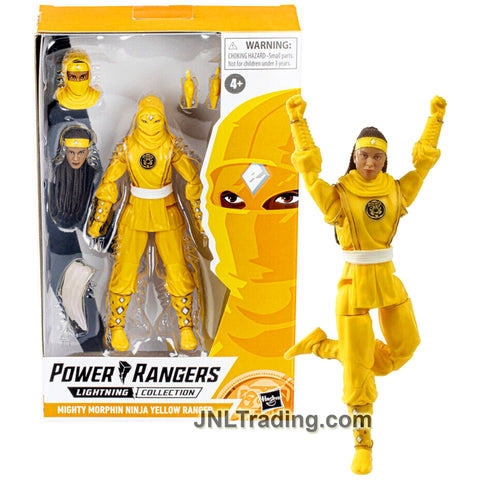 Year 2021 Power Rangers Lightning Collection 6 Inch Tall Figure - MIGHTY MORPHIN NINJA YELLOW RANGER with Alternative Heads and Hands