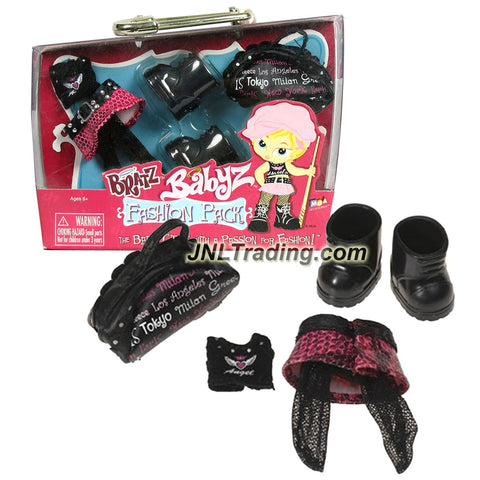 MGA Entertainment Bratz Babyz Fashion Pack Series - BABYZ NITE OUT Style with BlackTops, Black Mesh Pants, Boots and Purse